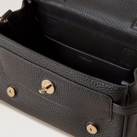 Mulberry 'Mini Alexa' in Black Heavy Grain Leather Bag - MSRP $1345 - BNWT - Picture 2 of 6